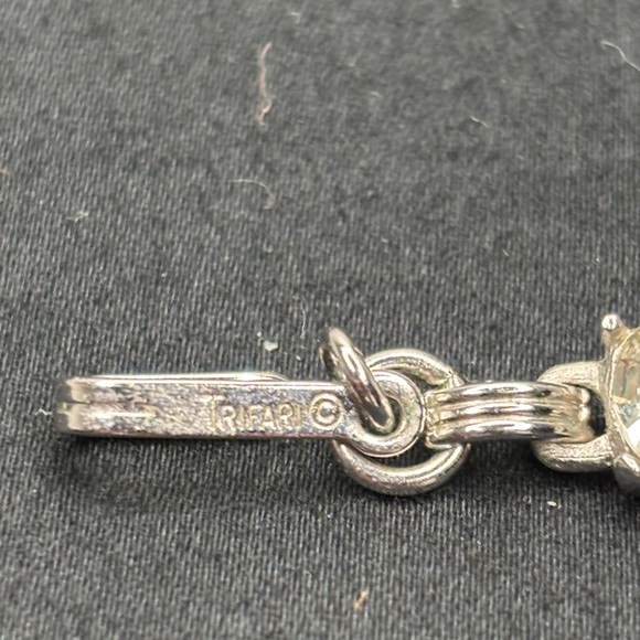 Trifari Silver Necklace with Clear Accents - Picture 5 of 7